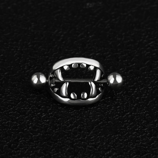 14G/14mm Internally Threaded F136 Titanium Straight Barbell Vamp Fang Nipple Barbell Piercing Jewelry