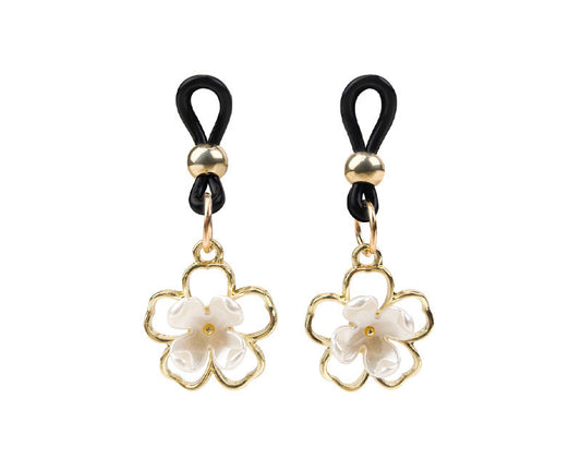 Adjustable Flower & Pearl Non-Pierced Nipple Loops