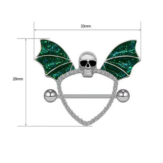 Product dimensions of the bat wing nipple shield showing 33mm width and 29mm height.