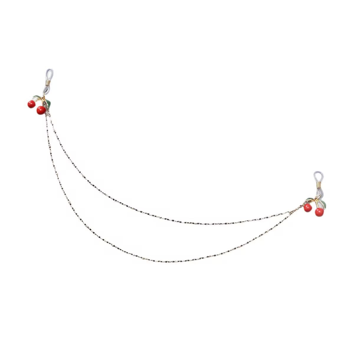 Non-pierced cherry chest chain body accessory centered on a studio white background