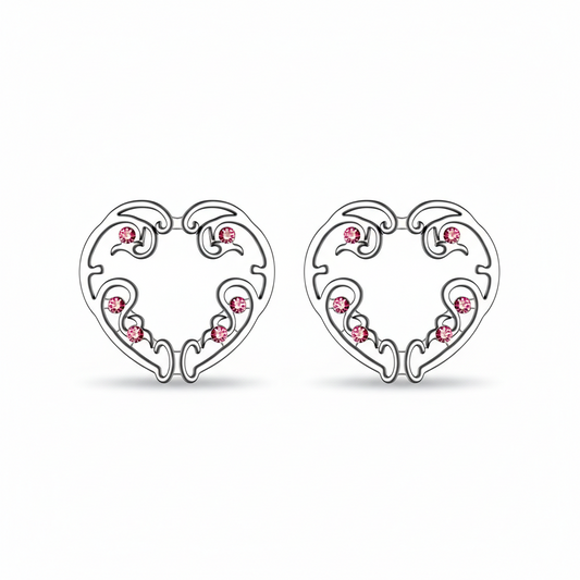 A pair of decorative heart-shaped faux nipple rings for non-pierced styling.
