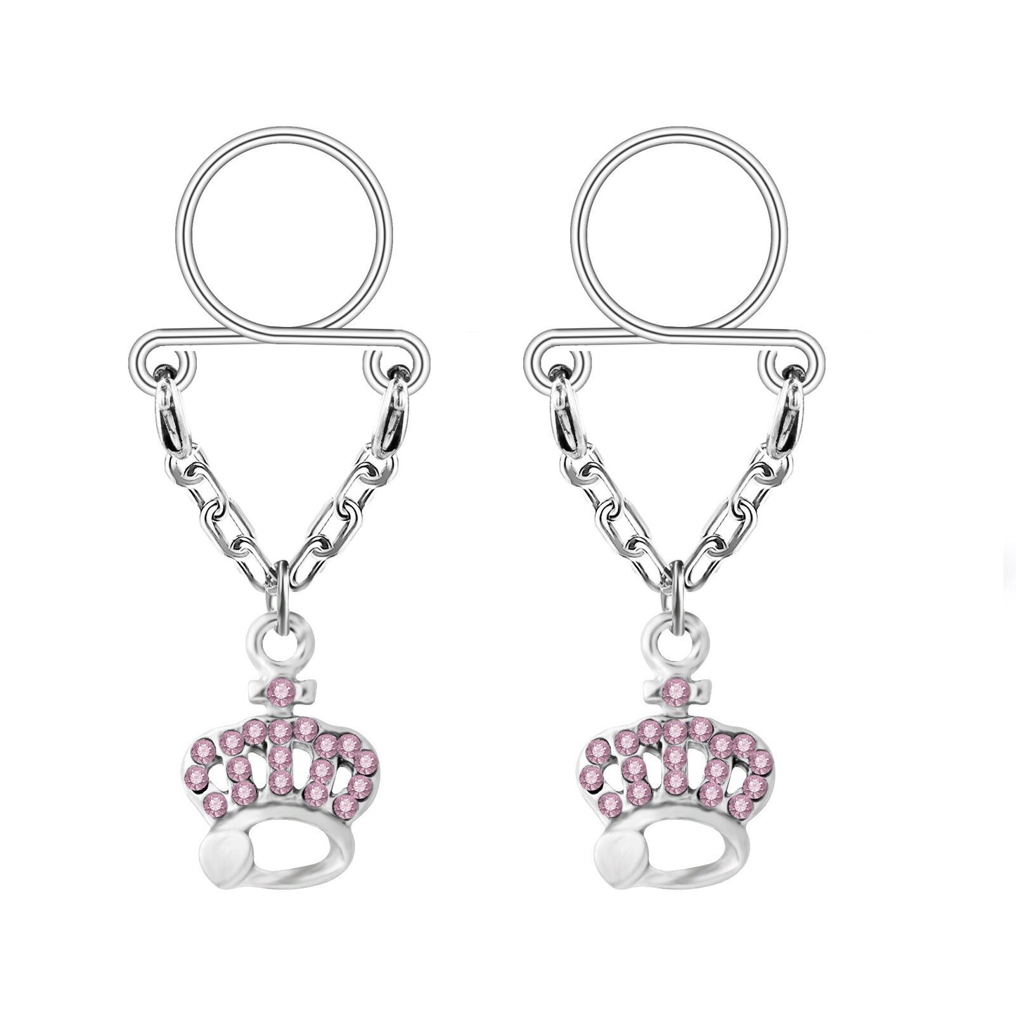 Anello per Capezzoli Non Perforato a Forma di Corona Regolabile – Elegante Gioiello Finto per Corpo Femminile