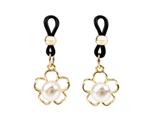 Adjustable Flower & Pearl Non-Pierced Nipple Loops