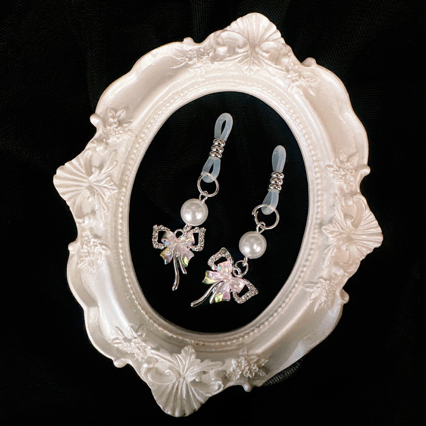 Pearl chain nipple clamps jewelry