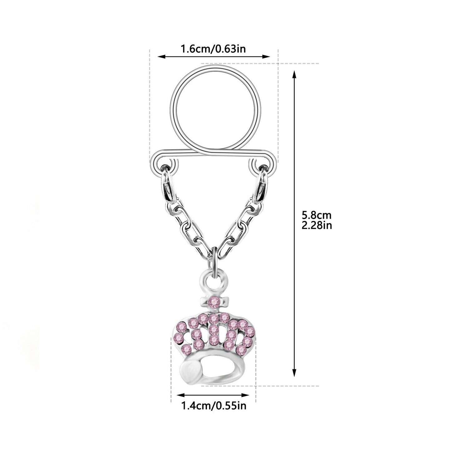 Anello per Capezzoli Non Perforato a Forma di Corona Regolabile – Elegante Gioiello Finto per Corpo Femminile