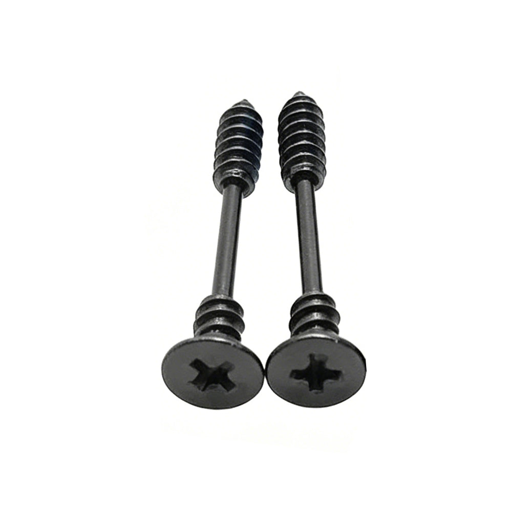 Matte black punk style screw nipple piercing barbell.
