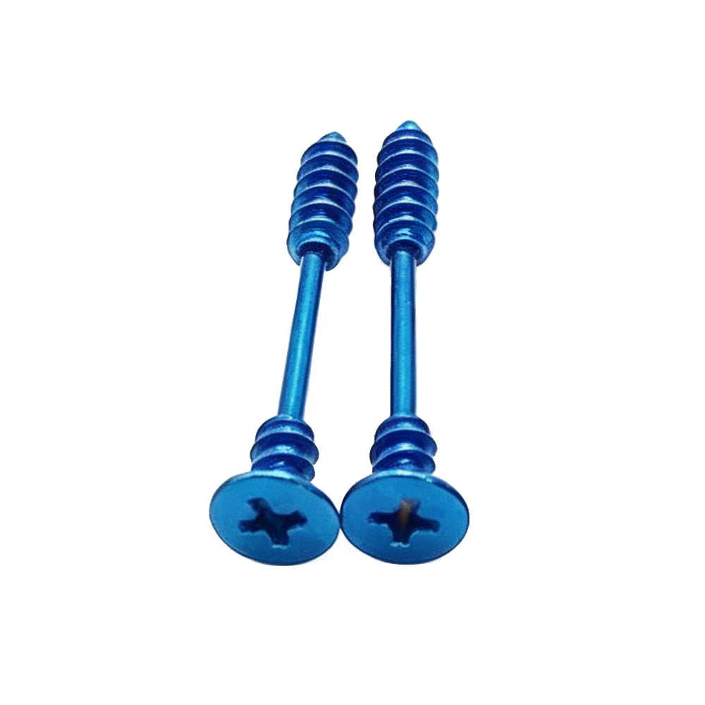 Electric blue alternative screw design nipple studs.
