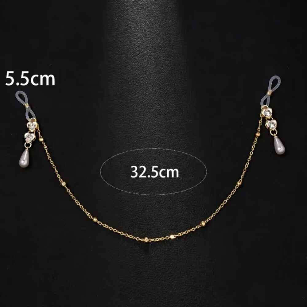 Product measurement diagram for the gold non-piercing nipple clasp chain set, showing the 32.5cm single connecting chain and 5.5cm pendants.