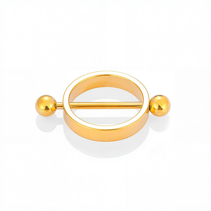 Classic gold chunky round nipple shield jewelry