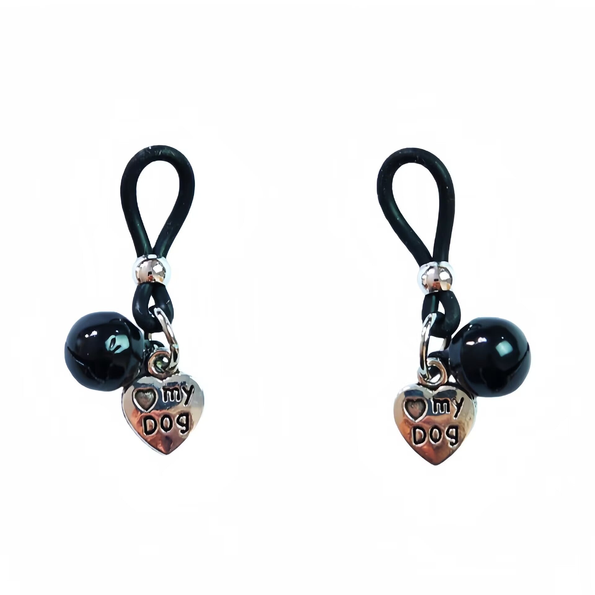 Secure fit non-piercing nipple loops with decorative charms, perfect for gothic and alternative fashion.