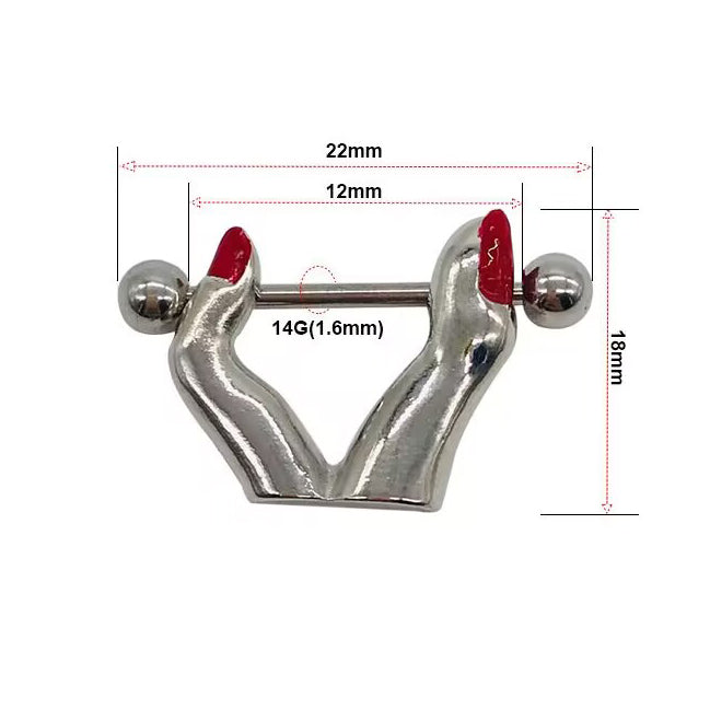 14G nipple shield size dimensions and barbell length chart