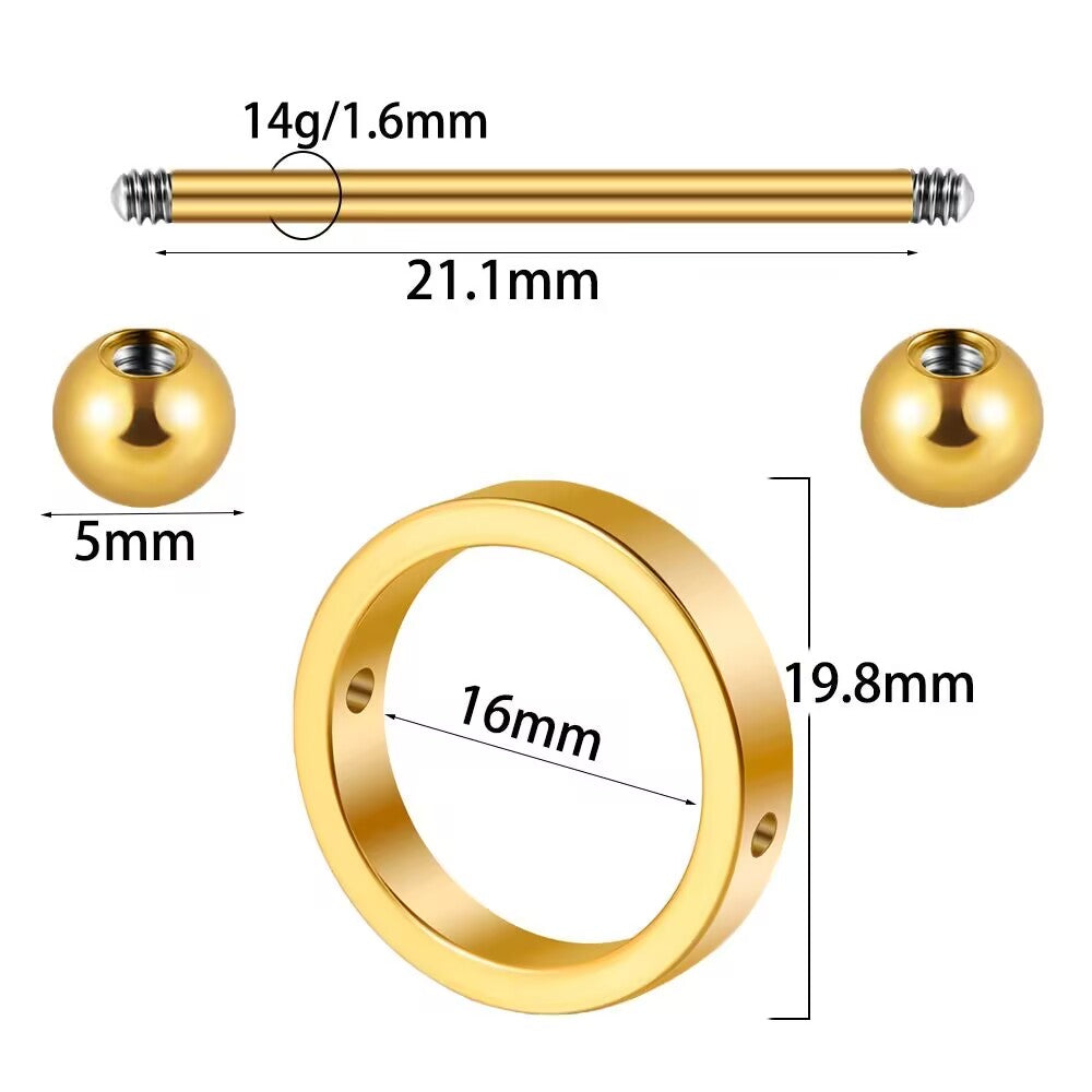 Detailed size dimensions and gauge chart for circle nipple shield.
