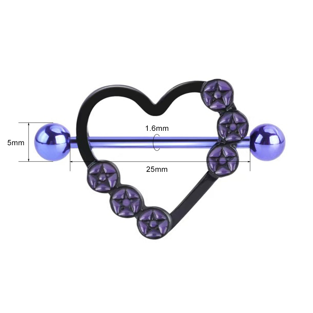 14G nipple shield dimensions showing 25mm length and 1.6mm gauge