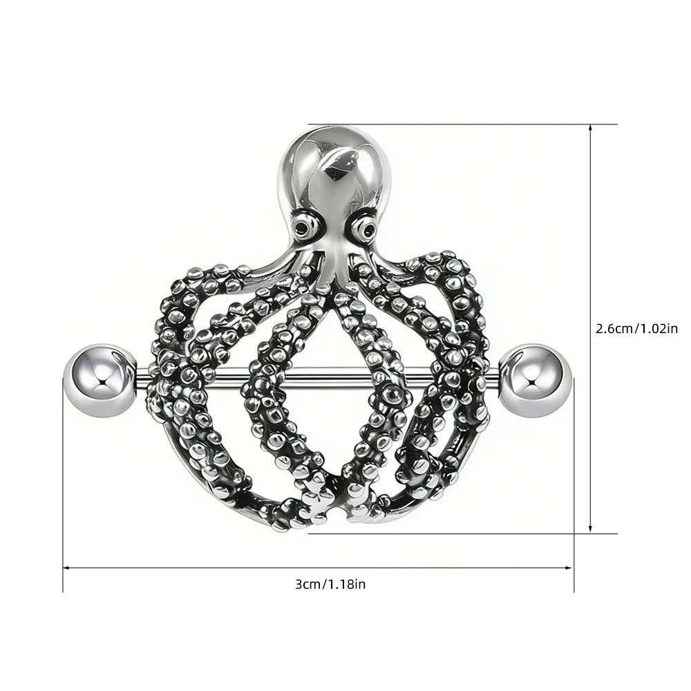 Dimensions of the octopus nipple shield showing 3cm width and 2.6cm height for fitting.