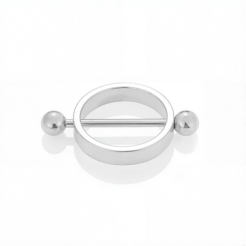 Minimalist silver round circle nipple shield