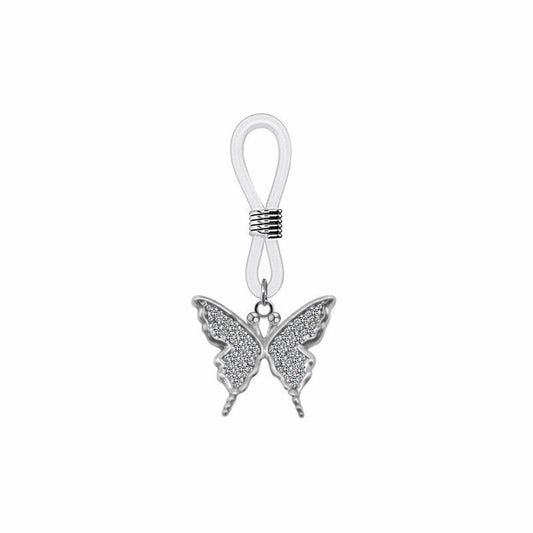 Sparkling Butterfly Adjustable Body Jewelry Clamps - Elegant Intimate Decorative Clips for Couples